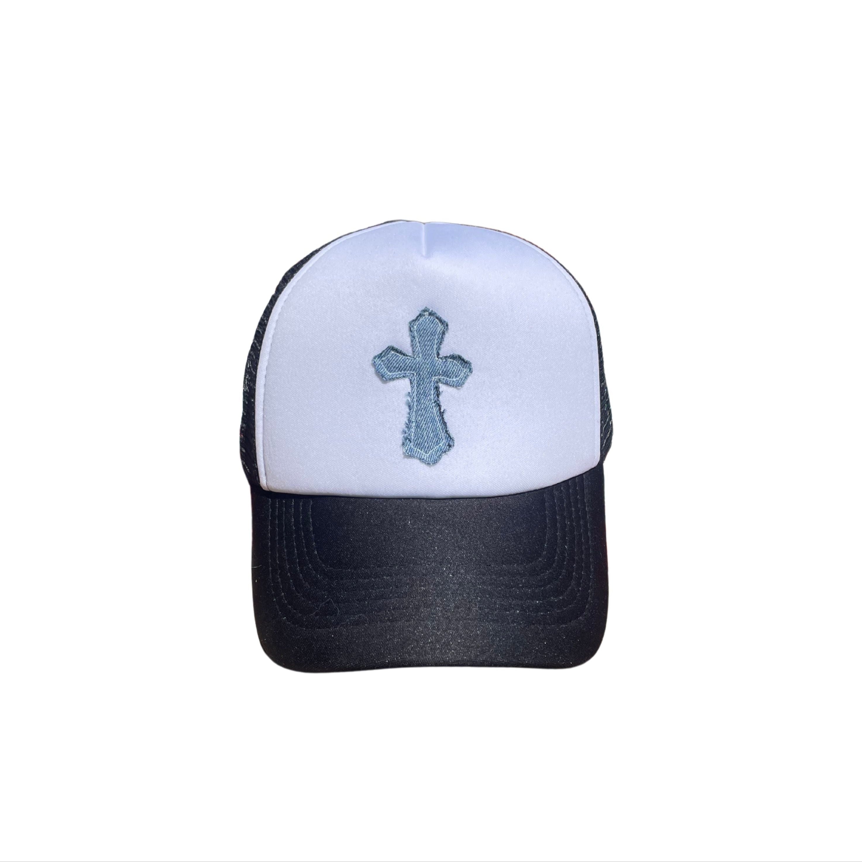 帽子 MAZZ trucker cap, black/denim patchwork Patchwork Denim LA Trucker Hat